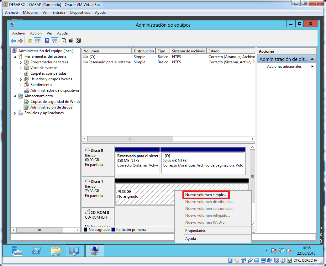 Crear volumen simple