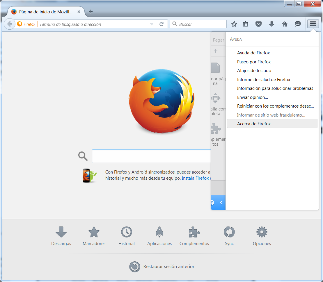 Acerca de Firefox